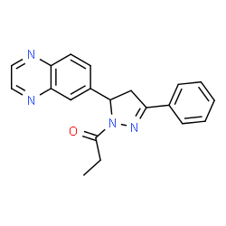 1-(3-phenyl-5-(quinoxalin-6-yl)-4,5-dihydro-1H-pyrazol-1-yl)propan-1-one结构式
