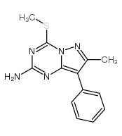7-甲基-4-(甲基硫代)-8-苯基吡唑并[1,5-a][1,3,5]噻嗪-2-胺结构式