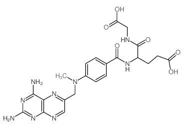 Glycine, N-[N-[4-[[(2, 4-diamino-6-pteridinyl)methyl]methylamino]benzoyl]-L-.alpha.-gluta myl]-结构式