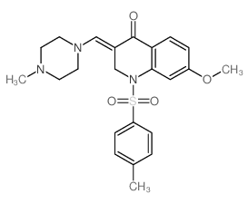 4(1H)-Quinolinone,2,3-dihydro-7-methoxy-1-[(4-methylphenyl)sulfonyl]-3-[(4-methyl-1-piperazinyl)methylene]- Structure