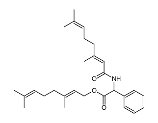 (E)-3,7-dimethylocta-2,6-dien-1-yl 2-((E)-3,7-dimethylocta-2,6-dienamido)-2-phenylacetate Structure