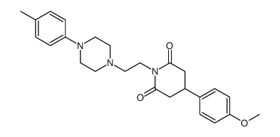 4-(4-Methoxyphenyl)-1-(2-(4-(4-methylphenyl)-1-piperazinyl)ethyl)-2,6- piperidinedione structure