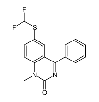 6-(difluoromethylsulfanyl)-1-methyl-4-phenylquinazolin-2-one结构式