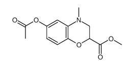 6-Acetoxy-3,4-dihydro-4-methyl-2H-1,4-benzoxazin-2-carbonsaeure-methylester Structure