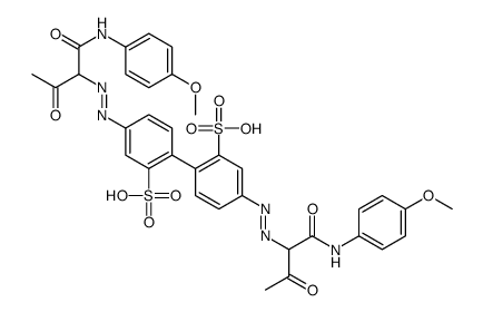 5-[[1-(4-methoxyanilino)-1,3-dioxobutan-2-yl]diazenyl]-2-[4-[[1-(4-methoxyanilino)-1,3-dioxobutan-2-yl]diazenyl]-2-sulfophenyl]benzenesulfonic acid Structure