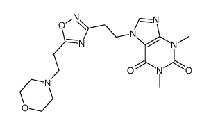 7-[2-{5-(2-morpholino-ethan-1-yl)-1,2,4-oxadiazol-3-yl}-ethan-1-yl]-theophylline Structure