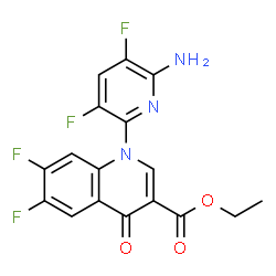 3-喹啉羧酸,1-(6-氨基-3,5-二氟-2-吡啶基)-8-氯-6,-7-二氟-1, 4-二氢-4-氧代乙酯结构式