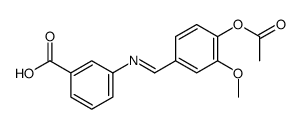 3-[(4-acetyloxy-3-methoxyphenyl)methylideneamino]benzoic acid Structure