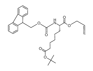 2-(9H-fluoren-9-ylmethoxycarbonylamino)-octanedioic acid 1-allyl ester 8-tert-butyl ester结构式