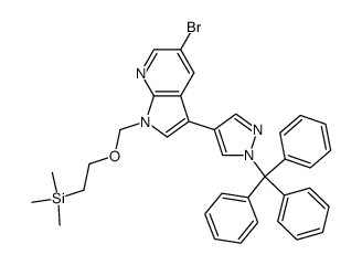 5-Bromo-1-(2-trimethylsilanyl-ethoxymethyl)-3-(1-trityl-1H-pyrazol-4-yl)-1H-pyrrolo[2,3-b]pyridine Structure