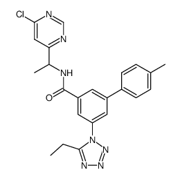 5-(5-ethyltetrazol-1-yl)-4′-methylbiphenyl-3-carboxylic acid [1-(6-chloropyrimidin-4-yl)ethyl]amide结构式