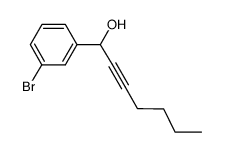 1-(3-bromophenyl)hept-2-yn-1-ol结构式