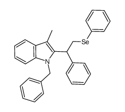 1-benzyl-2-(1-phenyl-2-phenylselenoethyl)-3-methyl-1H-indole Structure