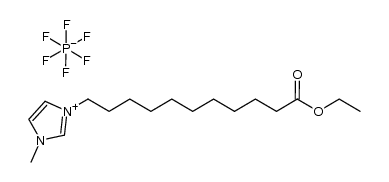 1-methyl-3-(11-ethoxycarbonyl-undecyl)imidazolium hexafluorophosphate结构式