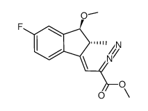 (E)-methyl 2-diazo-3-((2R,3S)-5-fluoro-3-methoxy-2-methyl-2,3-dihydro-1H-inden-1-ylidene)propanoate Structure