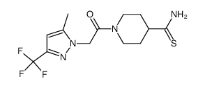 1-[2-(5-methyl-3-trifluoromethyl-pyrazol-1-yl)-acetyl]-piperidine-4-carbothioic acid amide结构式