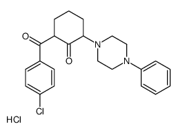 2-(4-chlorobenzoyl)-6-(4-phenylpiperazin-1-yl)cyclohexan-1-one,hydrochloride Structure
