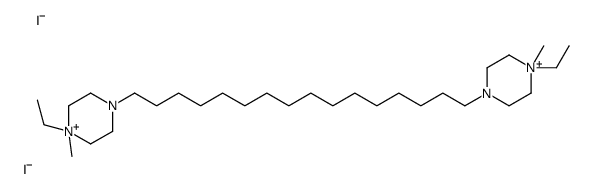 1-ethyl-4-[16-(4-ethyl-4-methylpiperazin-4-ium-1-yl)hexadecyl]-1-methylpiperazin-1-ium,diiodide结构式