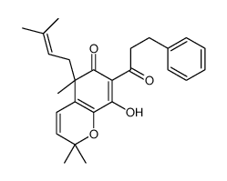 8-hydroxy-2,2,5-trimethyl-5-(3-methylbut-2-enyl)-7-(3-phenylpropanoyl)chromen-6-one Structure