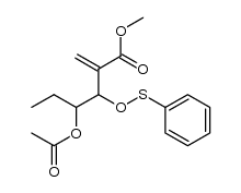 methyl 4-acetoxy-2-methylene-3-((phenylthio)oxy)hexanoate结构式