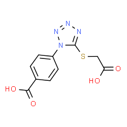 4-{5-[(Carboxymethyl)sulfanyl]-1H-tetrazol-1-yl}benzoic acid结构式