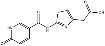 (2-{[(6-oxo-1,6-dihydropyridin-3-yl)carbonyl]amino}-1,3-thiazol-4-yl)acetic acid Structure