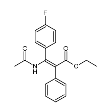 ethyl (2E)-3-(acetylamino)-3-(4-fluorophenyl)-2-phenylacrylate结构式