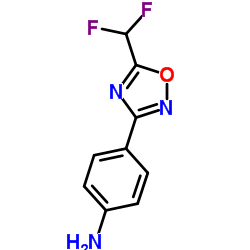 4-[5-(Difluoromethyl)-1,2,4-oxadiazol-3-yl]aniline结构式