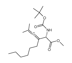 methyl (2S)-2-[(tert-butyloxycarbonyl)amino]-3-hexyl-5-methyl-3,4-hexadienoate结构式