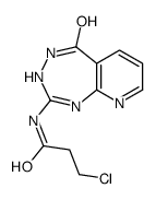 3-chloro-N-(5-oxo-3,4-dihydropyrido[2,3-e][1,2,4]triazepin-2-yl)propanamide结构式