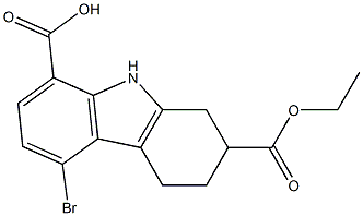 5-bromo-2-(ethoxycarbonyl)-2,3,4,9-tetrahydro-1H-carbazole-8-carboxylic acid Structure