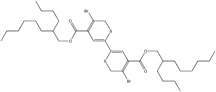 [2,2-Bithiophene]-4,4-dicarboxylic acid, 5,5-dibromo-, 4,4-bis(2-butyloctyl) ester Structure