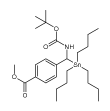methyl 4-(((tert-butoxycarbonyl)amino)(tributylstannyl)methyl)benzoate结构式