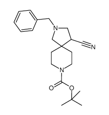 2-苄基-4-氰基-2,8-二氮杂-螺[4.5]癸烷-8-羧酸叔丁酯结构式