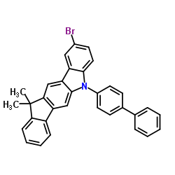 5-(4-Biphenylyl)-2-bromo-11,11-dimethyl-5,11-dihydroindeno[1,2-b]carbazole结构式