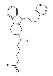 6-Oxo-6-[9-(3-phenyl-propyl)-1,3,4,9-tetrahydro-b-carbolin-2-yl]-hexanoic acid结构式