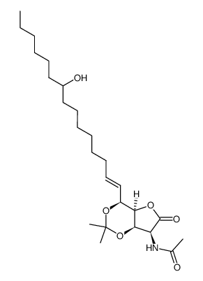 N-((4S,4aR,7S,7aR)-4-((E)-9-hydroxypentadec-1-en-1-yl)-2,2-dimethyl-6-oxotetrahydro-4H-furo[3,2-d][1,3]dioxin-7-yl)acetamide结构式