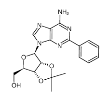 2-phenyl-9-β-(2′,3′-O-isopropylidene-D-ribofuranosyl)adenine结构式
