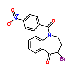 4-Bromo-1-(4-nitrobenzoyl)-1,2,3,4-tetrahydro-5H-1-benzazepin-5-o ne结构式