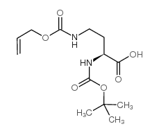 Nα-叔丁氧羰基-Ngamma-烯丙基氧羰基-L-2,4-二氨基丁酸结构式