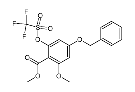 4-Benzyloxy-2-methoxy-6-trifluoromethanesulfonyloxy-benzoic acid methyl ester Structure