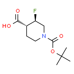 (3,4)-Trans-1-(tert-butoxycarbonyl)-3-fluoropiperidine-4-carboxylic acid raceMate structure