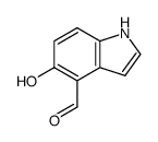 1H-Indole-4-carboxaldehyde, 5-hydroxy- structure