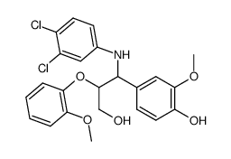 3-(4-hydroxy-3-methoxyphenyl)-3-(3,4-dichlorophenylamino)-2-(2-methoxyphenoxy)propan-1-ol Structure