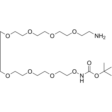 tert-Butyl ((23-amino-3,6,9,12,15,18,21-heptaoxatricosyl)oxy)carbamate Structure