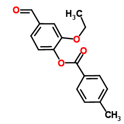 2-Ethoxy-4-formylphenyl 4-methylbenzoate结构式
