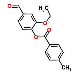 2-Ethoxy-4-formylphenyl 4-methylbenzoate structure