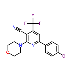 6-(4-Chlorophenyl)-2-(4-morpholinyl)-4-(trifluoromethyl)nicotinonitrile结构式