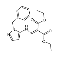 1-Benzyl-5-(2,2-bis-ethoxycarbonyl-vinyl-amino)pyrazol结构式