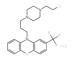 10H-Phenothiazine,10-[3-[4-(2-chloroethyl)-1-piperazinyl]propyl]-2-(trifluoromethyl)-,hydrochloride (1:2) Structure